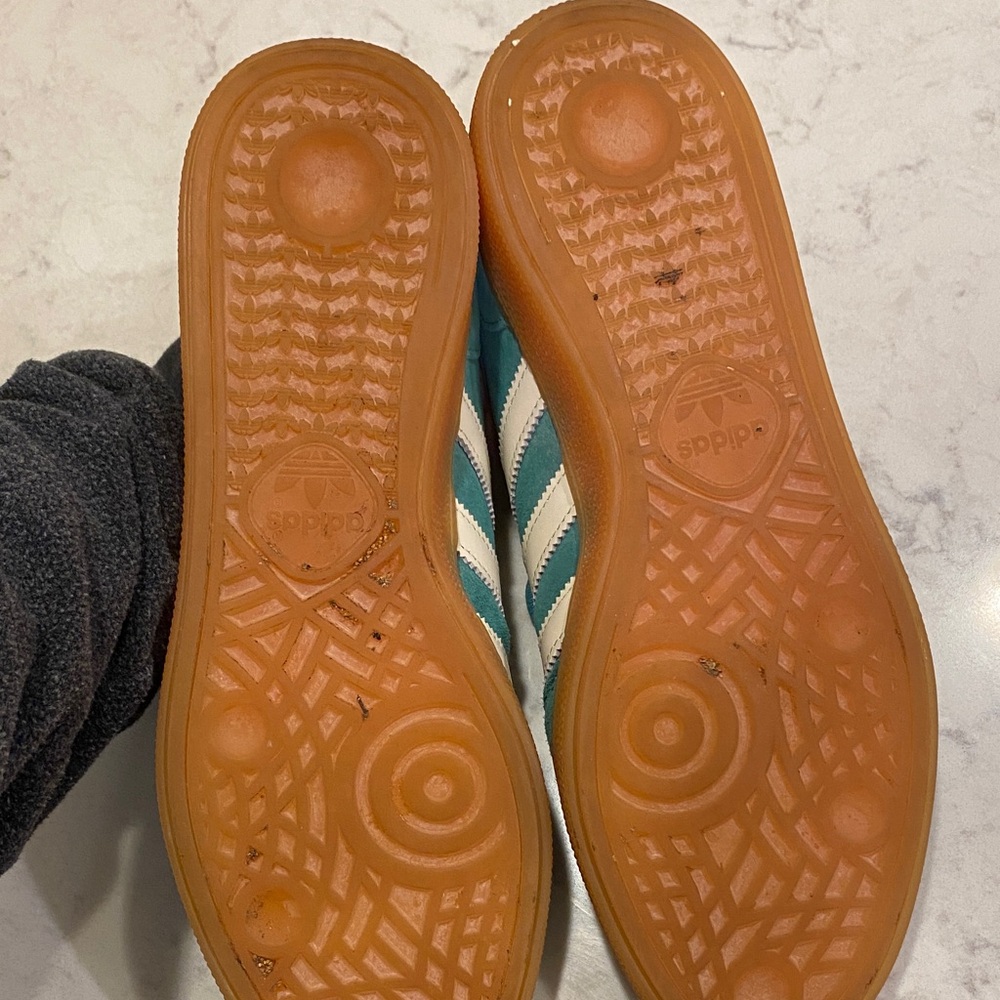 Adidas Men's Turquoise and White Sneakers - Picture 2 of 6